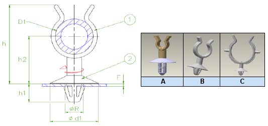 Araymond - Clip Plastique Pour cable ou Tube - Plastic Cable Clips