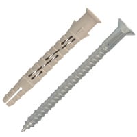 Cheville Nylon Longue Expansion 8X80 avec TFX 6X85 Acier Zingué Blanc