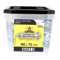 ESSBOX de 200 Chevilles Métalliques à Expansion Qualité Premium 4X33 avec Vis (12 Plots)