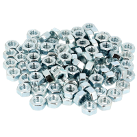 Sachet de 100 Écrous Hu M6 Acier Zingué Blanc DIN 934