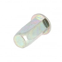 RIVKLE® Tête Plate Fut Hexagonal Borgne M4 Ep 0.5 à 2 Zingué
