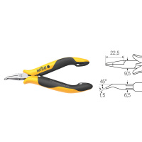 Pince Professional ESD Becs Demi-Ronds Tête Courbée 45 26802