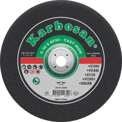 Disque à Tronçonner Déporté 230X3.0X22.23 Carbure de Silicium KARBOSAN