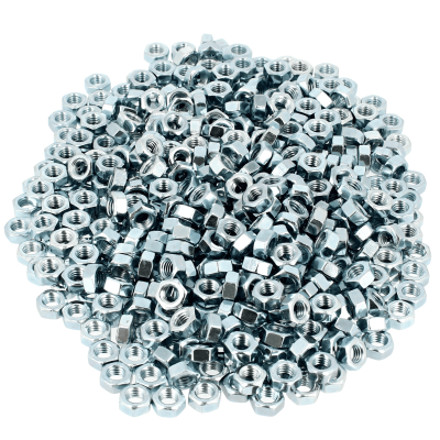 Sachet de 500 Écrous Hu M4 Acier Zingué Blanc DIN 934